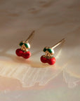 10k Cherry Studs | Leah Alexandra