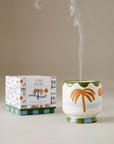 Dopo Hand-Painted Ceramic Candle | Lush Palms Trees