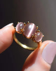 Sand Pink Cats Eye Gum Drop Ring