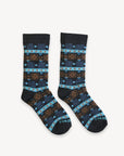 Alpaca Socks: Thick Print Aqua Spiral