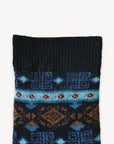 Alpaca Socks: Thick Print Aqua Spiral