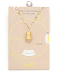 Stella Locket Necklace - Rose Quartz/Gold