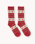 Alpaca Socks: Holiday Striped Red