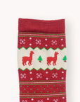 Alpaca Socks: Holiday Striped Red