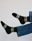 Alpaca Socks: Holiday Striped Black