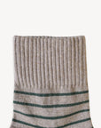 Striped-Solid Pima Socks | Two-Pack: Forest/Walnut