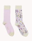 Botanical & Solid Pima Socks | Two-Pack: Rosee