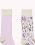 Botanical & Solid Pima Socks | Two-Pack: Rosee