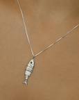 Fish Necklace | Emerald & Silver