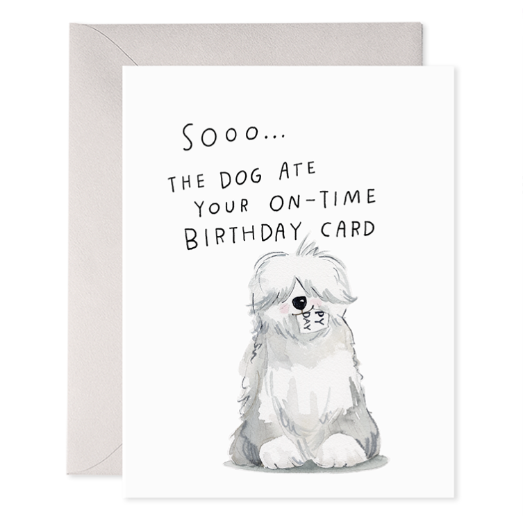 Sheepdog Belated | Greeting Card