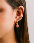 Sorrento Gemstone Hoop Earrings: Brazil Rhodonite