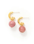 Sorrento Gemstone Hoop Earrings: Brazil Rhodonite