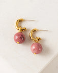 Sorrento Gemstone Hoop Earrings: Brazil Rhodonite