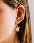 Vendetta Pearl Drop Hoop Earrings