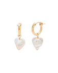 Amelia Heart Hoops - Pearl | Leah Alexandra