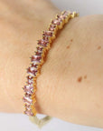 Golden Rhodolite Leaves Fall Bangle