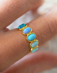 Blue Opal Ombre Candy Ring