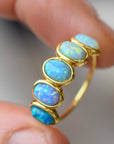 Blue Opal Ombre Candy Ring