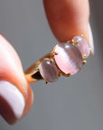 Sand Pink Cats Eye Gum Drop Ring