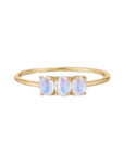 Rainbow Moonstone Cloud Ring | 14k Gold