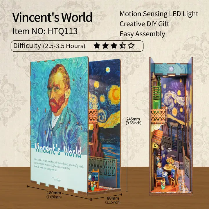 DIY Miniature House Book Nook Kit: Vincent&#39;s World