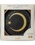 Jewelry Dish & Stud Earring Set - Crescent/Black