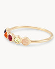 Summer Sunset Five Stone Moon Ring | 14K Gold