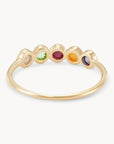 Summer Sunset Five Stone Moon Ring | 14K Gold