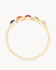 Summer Sunset Five Stone Moon Ring | 14K Gold