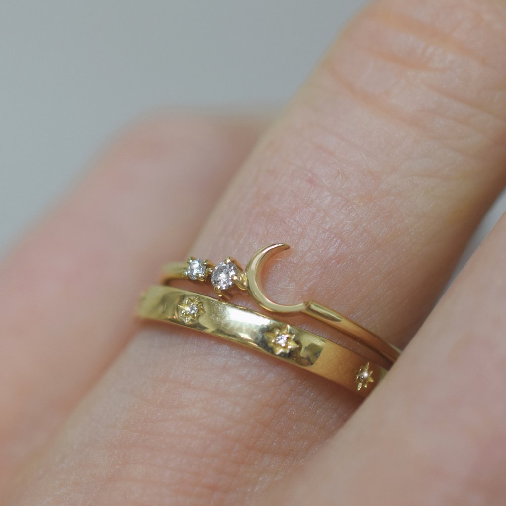 14K Fly Me To The Moon Diamond Ring | LA KAISER | JV Studios Boutique