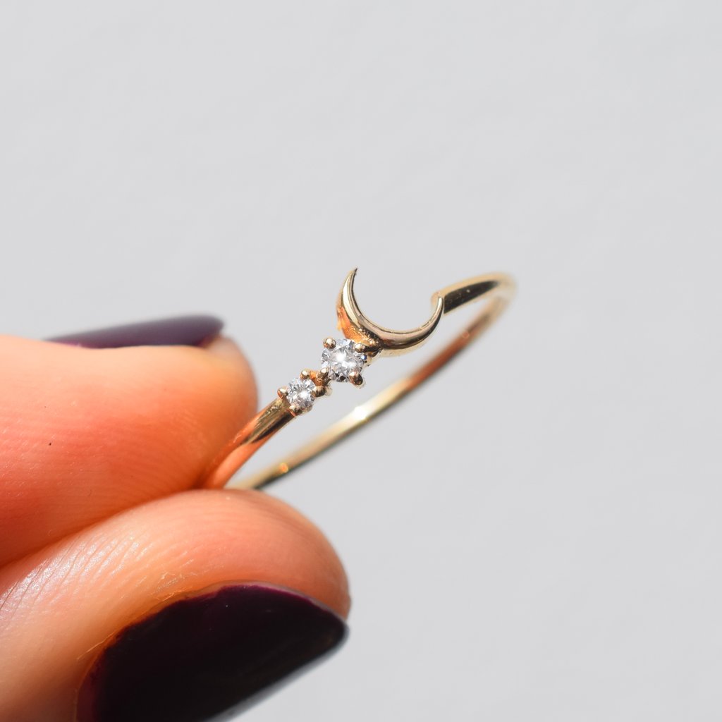 14K Fly Me To The Moon Diamond Ring | LA KAISER | JV Studios Boutique